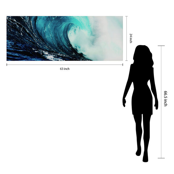 Blue Wave 2 Frameless Free Floating Tempered Glass Graphic Wall Art, image 6