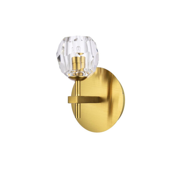 Eren Gold One-Light Wall Sconce with Royal Cut Clear Crystal, image 3
