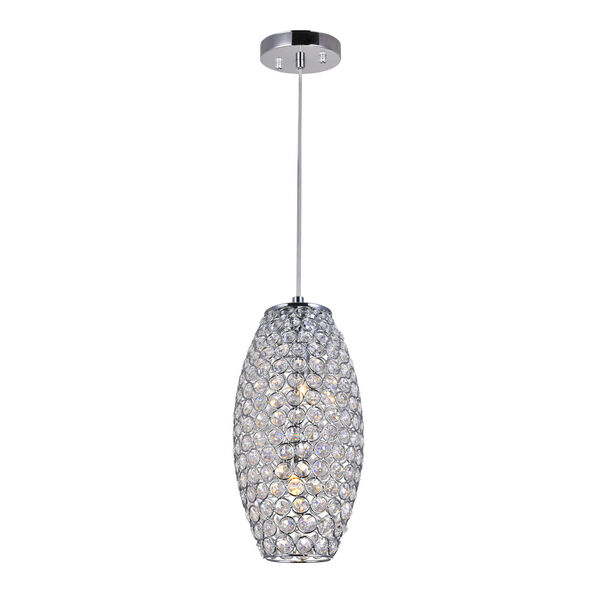 Chrome Two-Light Mini Chandelier with K9 Clear Crystal, image 1