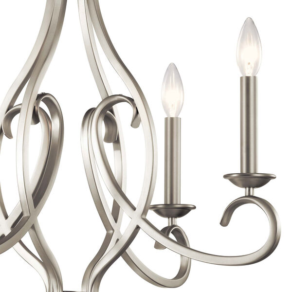 Ania Brushed Nickel Four-Light Chandelier, image 4