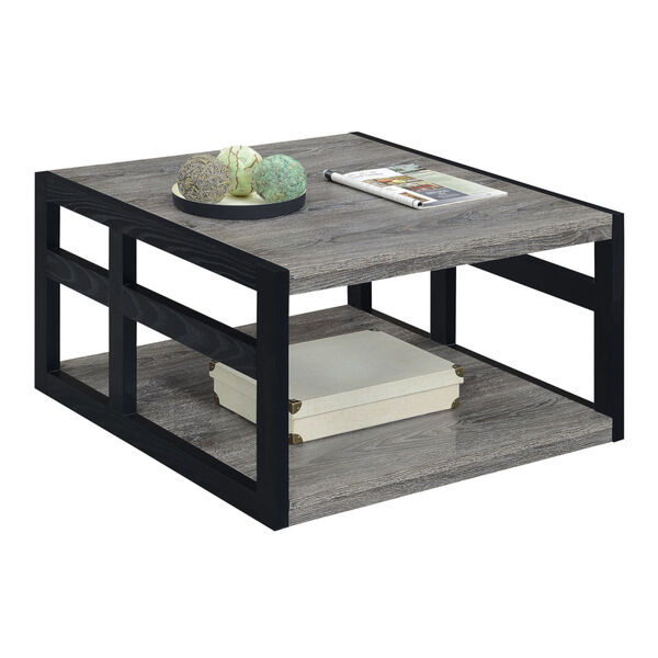 Monterey Weathered Gray Black Square Coffee Table, image 3