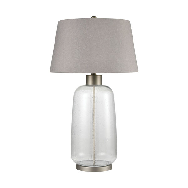 Whaling Clear Bubble Glass and Pewter One-Light Table Lamp, image 6