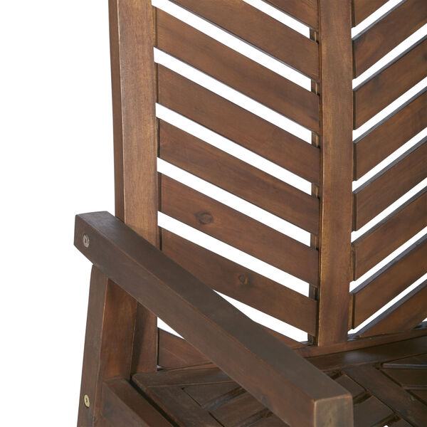 Dark Brown 35-Inch Outdoor Chevron Rocking Chair, image 2