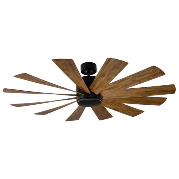 Windflower Matte Black 60-Inch 3000K LED Downrod Ceiling Fans, image 2