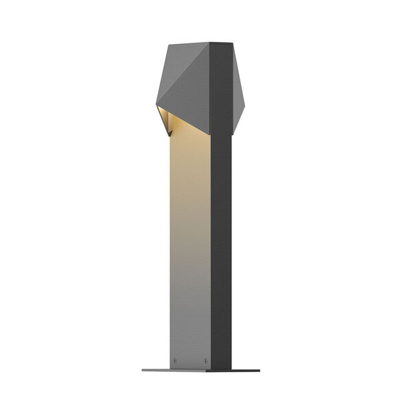 Inside-Out Triform Compact Textured Gray 16-Inch LED Double Bollard, image 1