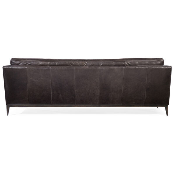 Kandor Black Leather Stationary Sofa, image 2