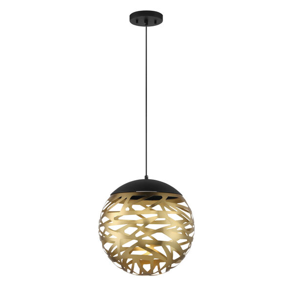 Coal and Honey Gold LED 20-Light 14-Inch Pendant With Honey Gold Steel, image 1