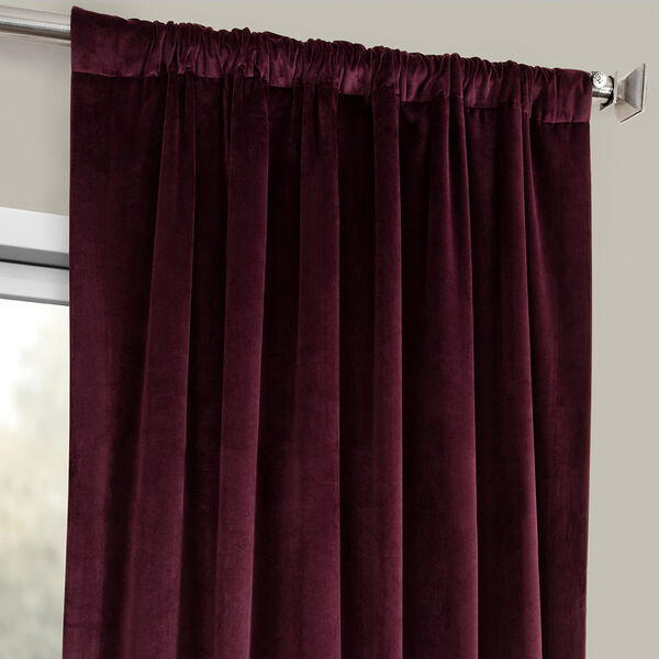 Red Heritage Plush Velvet Curtain Single Panel, image 3