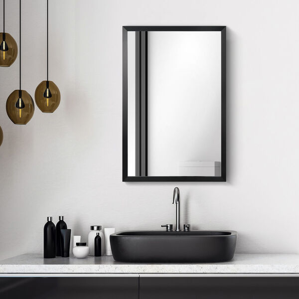 Contempo Black 20 x 30-Inch Rectangle Wall Mirror, image 1