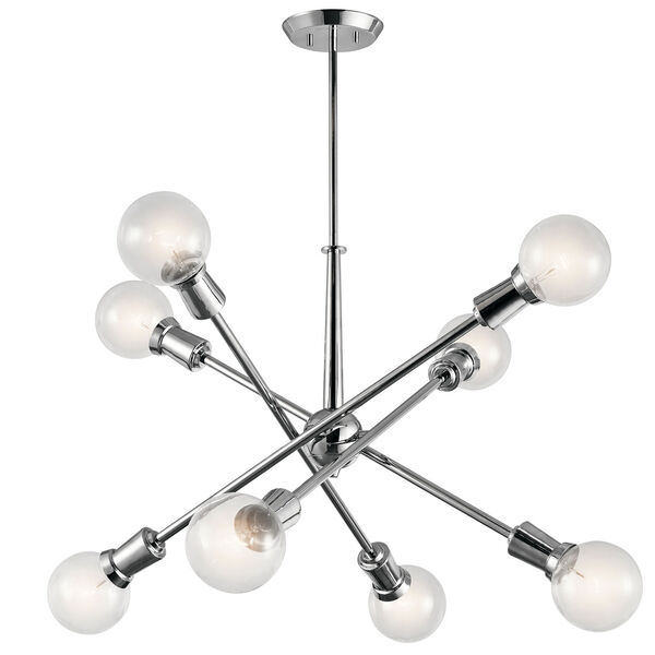 Armstrong Chrome 30-Inch Eight-Light Chandelier, image 1