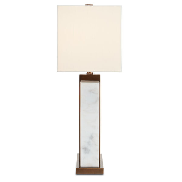 Catriona White Marble and Antique Brass One-Light Table Lamp, image 4