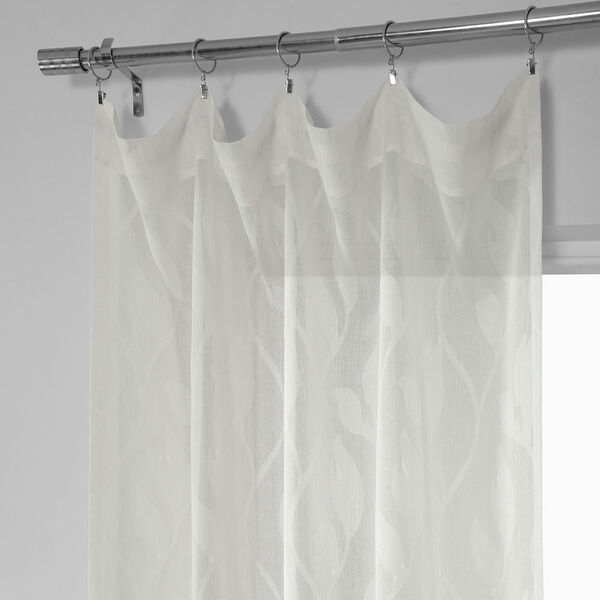White Vine Patterned Faux Linen Single Panel Curtain 50 x 84, image 4