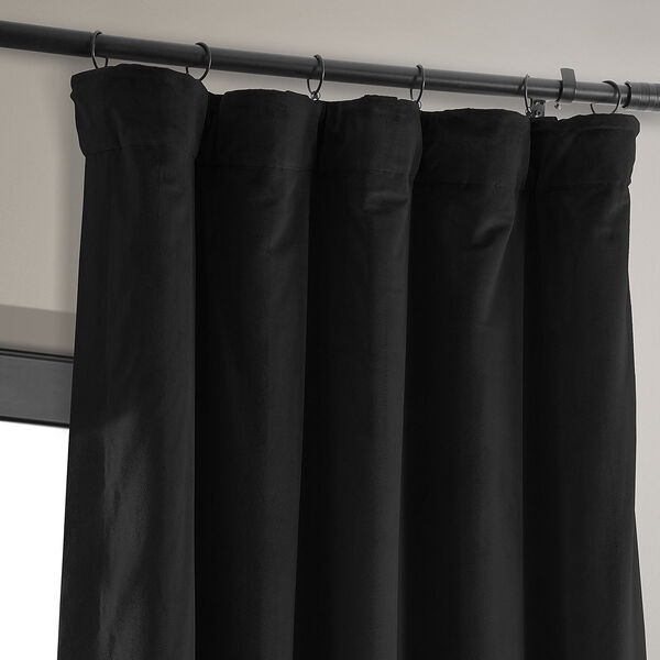 Signature Warm Black Blackout Velvet Pole Pocket Single Panel Curtain 50 x 96, image 10