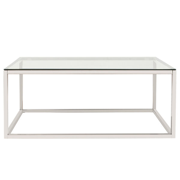 Rectangular Stainless Steel Coffee Table - Clear, image 1