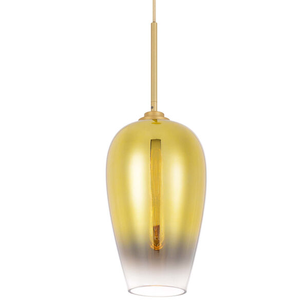 Phantasm II Gold One-Light Champagne Graduated Color Glass Mini Pendant, image 5