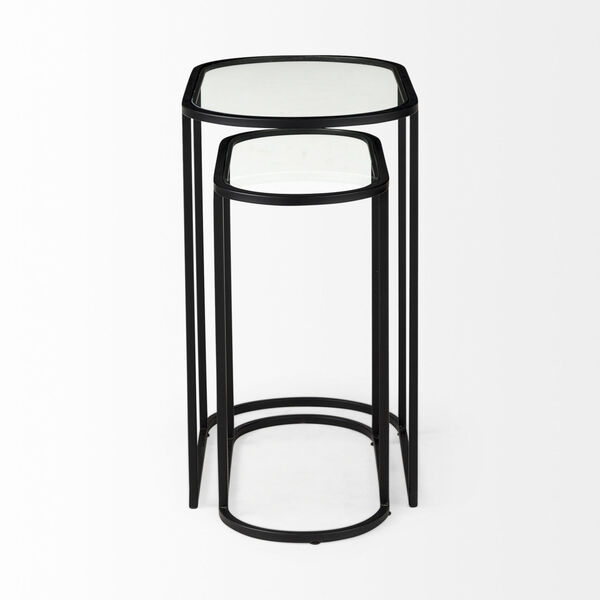 Celine Black and Silver Nesting Accent Table, Set of 2, image 3