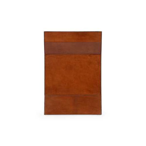 Natural Cognac Leather Side Table, image 3