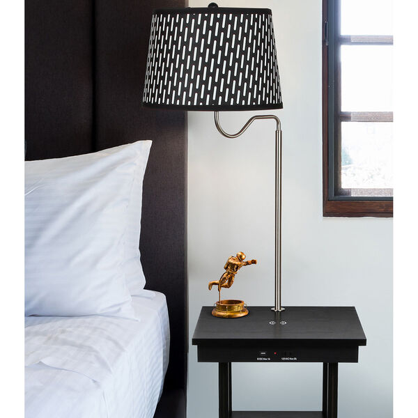 Madison Classic Black LED Floor Lamp with Wireless Charging, image 5