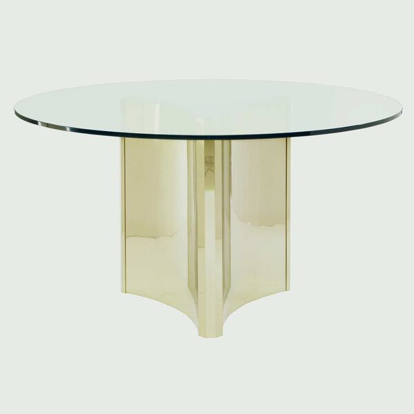 Abbott Patinated Brass Sculptural Pedestal Dining Table, image 1