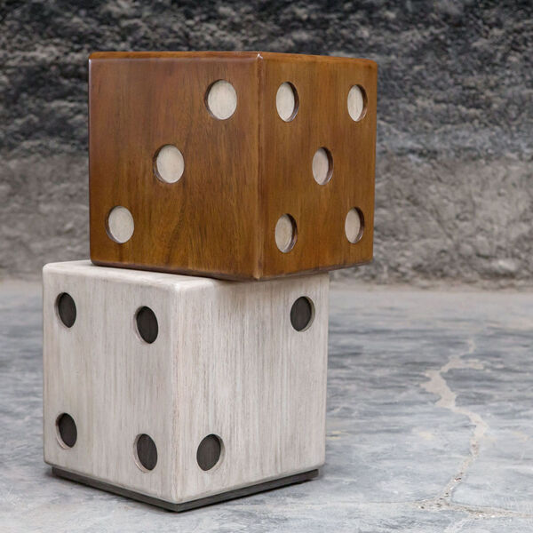 Roll the Dice Ebony and White Accent Table, image 4