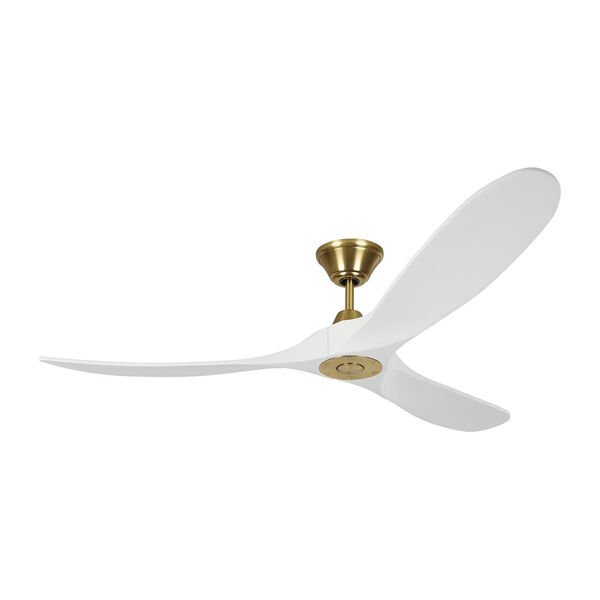 Maverick Matte White with Burnished Brass 60-Inch Ceiling Fan, image 1