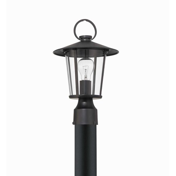 Andover Matte Black One-Light Outdoor Lantern Post, image 4