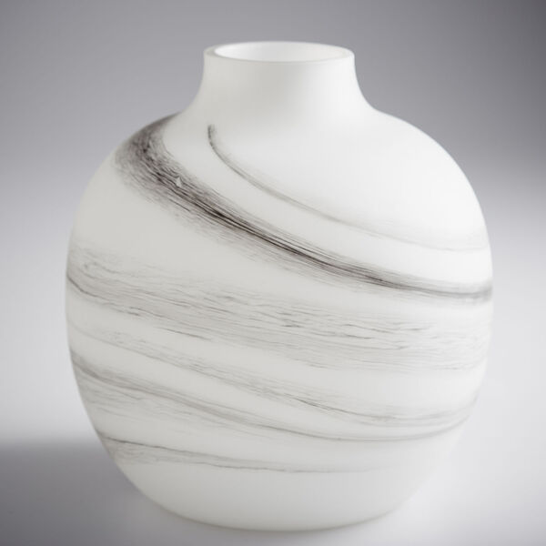 White and Black Swirl 11-Inch Moon Mist Vase, image 5