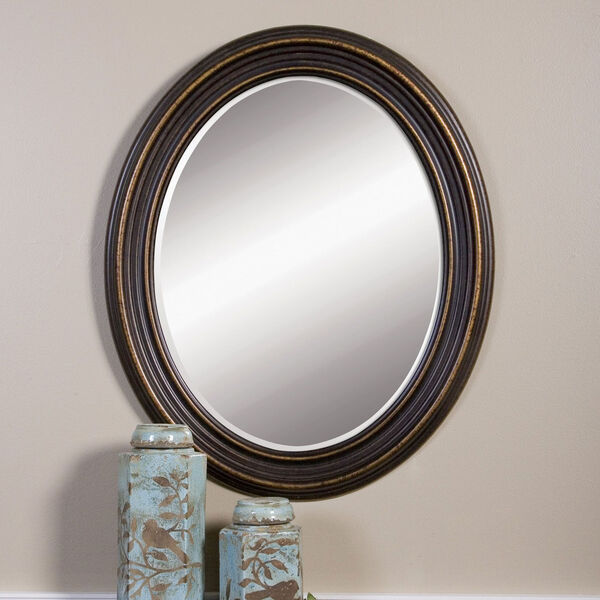 Ovesca Dark Oil Rubbed Bronze Oval Mirror, image 1