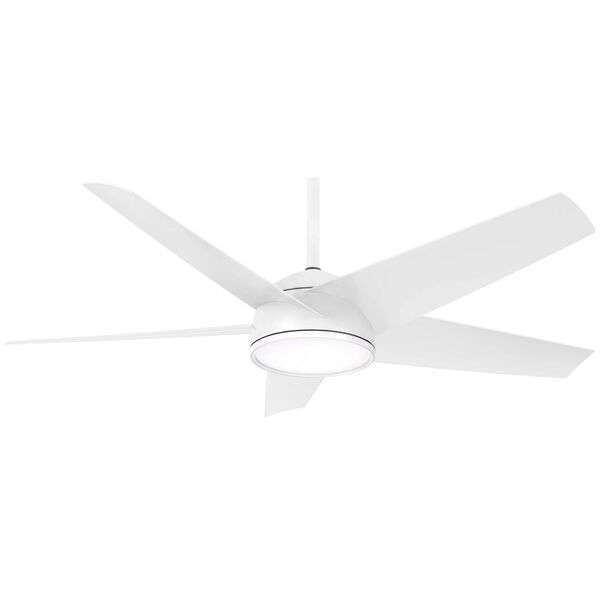 Chubby Flat White 58-Inch Integrated LED Outdoor Ceiling Fan with Wi-Fi, image 1