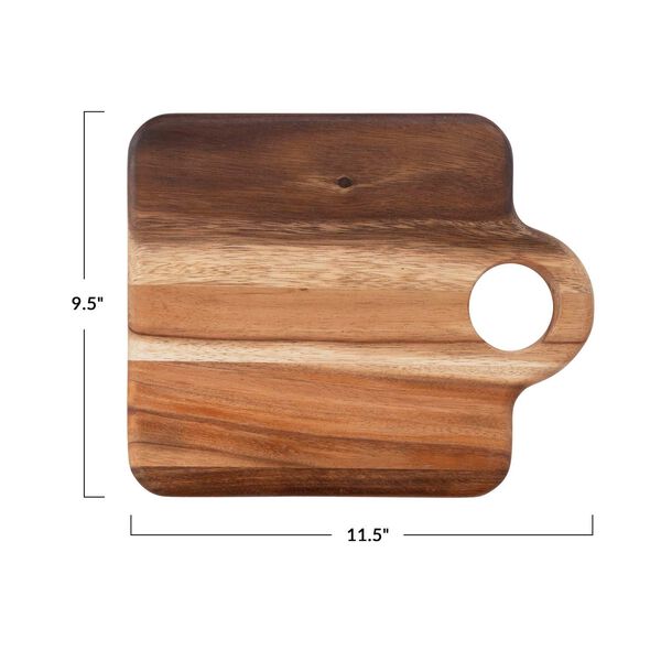 Natural Suar Wood Cheese Cutting Board with Handle, image 3
