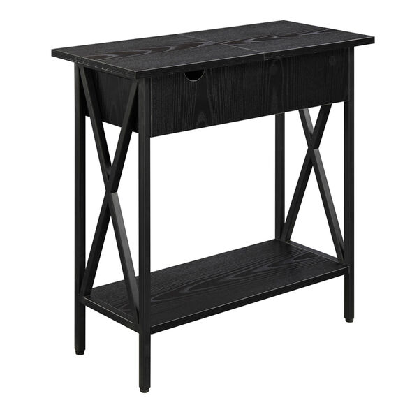 Tucson Flip Top End Table with Charging Station and Shelf, image 1