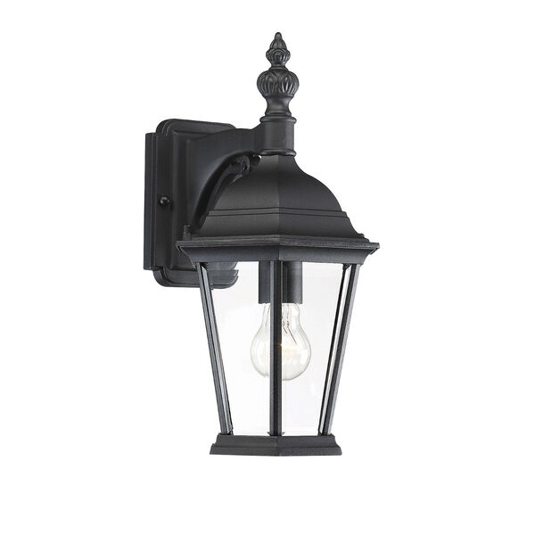 Belmont Black One-Light Outdoor Wall Sconce with Clear Beveled Glass, image 1