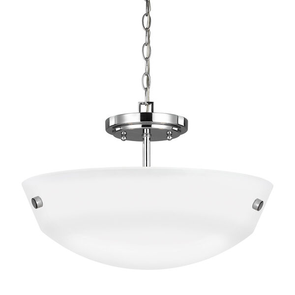 Kerrville Chrome 15-Inch Two-Light Convertible Pendant, image 2