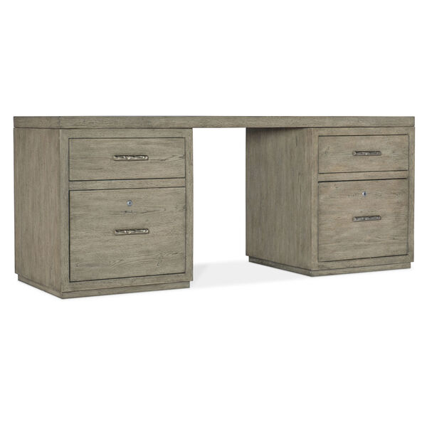 Linville Falls Smoked Gray 72-Inch Desk with Two Files, image 1
