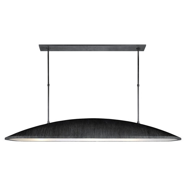 Utopia Large Linear Pendant in Aged Iron with Frosted Acrylic by Kelly Wearstler, image 1