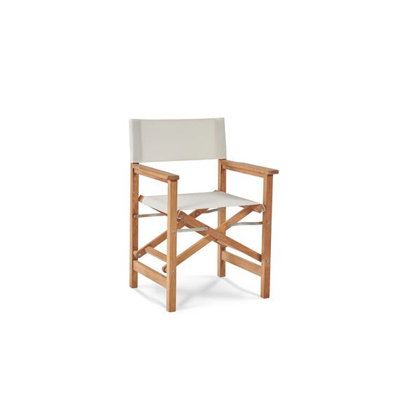 Director White Teak Folding Outdoor Chair, image 1