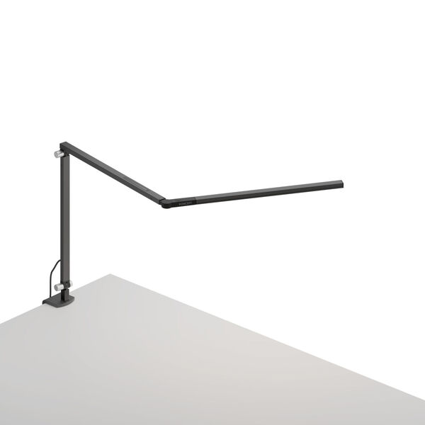Z-Bar Metallic Black LED Mini Desk Lamp with One-Piece Desk Clamp, image 1