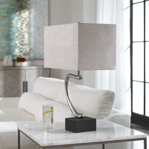 Ezden Silver and Black One-Light Table Lamp, image 4