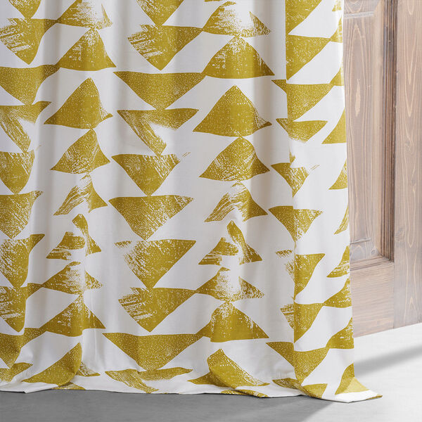 Triad Gold Printed Cotton Blackout Single Panel Curtain, image 5