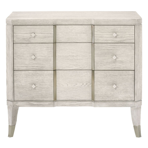 Domaine Blanc Dove White and Tarnished Nickel 34-Inch Bachelor Chest, image 1