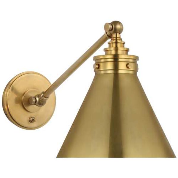 Parkington Antique Brass One-Light Single Library Wall Sconce by Chapman and Myers, image 1