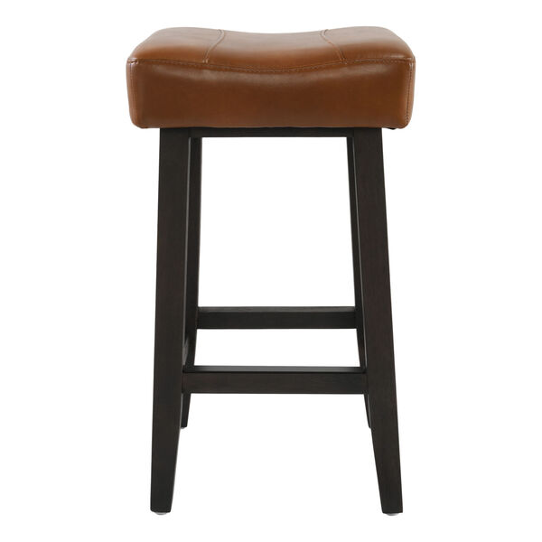 Lauri Caramel and Dark Brown Backless Counterstool, image 3