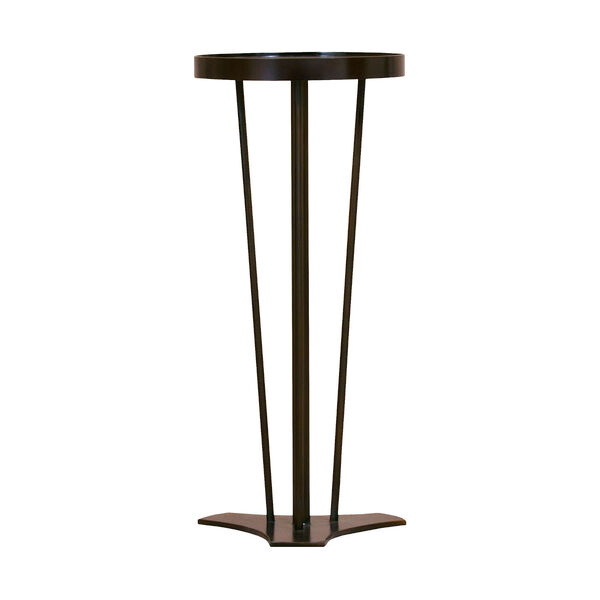 Schotts Black Side Table with Round Mirrored Top, image 2