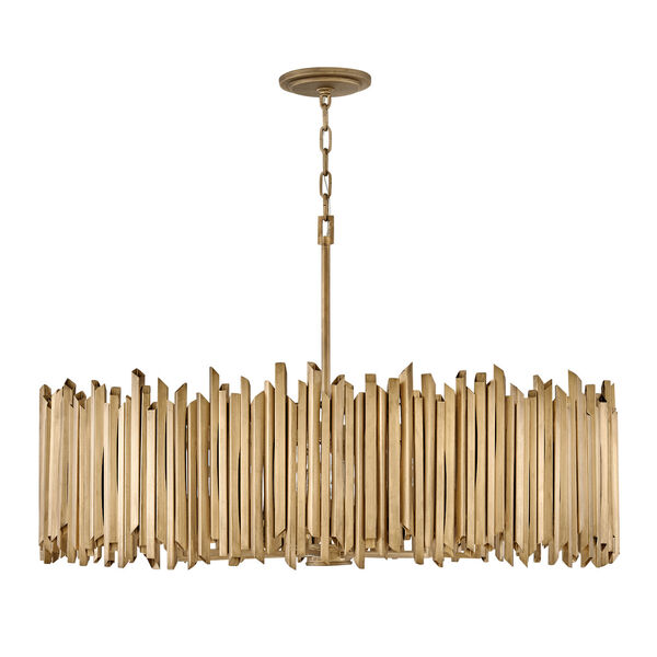 Roca Burnished Gold Eight-Light Linear Chandelier, image 2