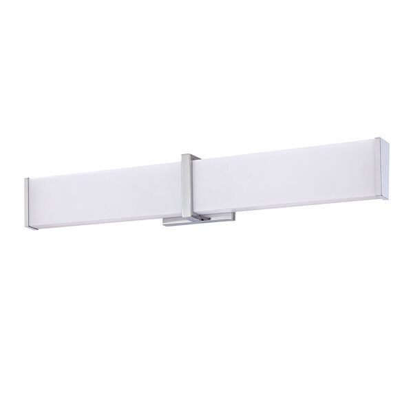 Angles Chrome 30-Inch Integrated LED Bath Bar with White Acrylic Lense, image 1
