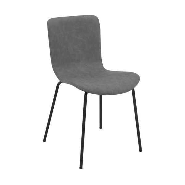 Gillian Modern Light Grey Fabric and Metal Dining Room Chairs, Set of Two, image 2