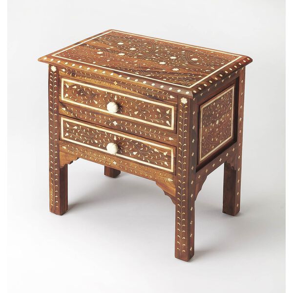 Butler Chevrier Wood and Bone Inlay Accent Chest, image 1