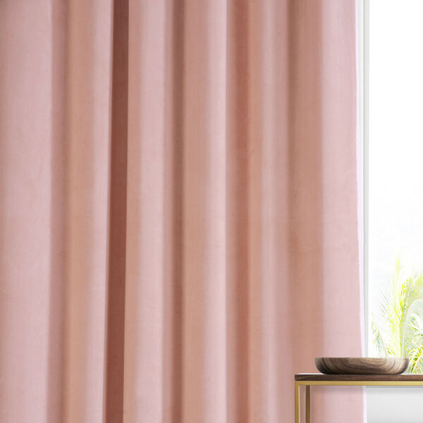 Signature Apricot Blossom Plush Velvet Hotel Blackout Single Panel Curtain, image 6