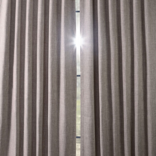 Grey Mink 84 x 50 In. Faux Linen Blackout Curtain Single Panel, image 7