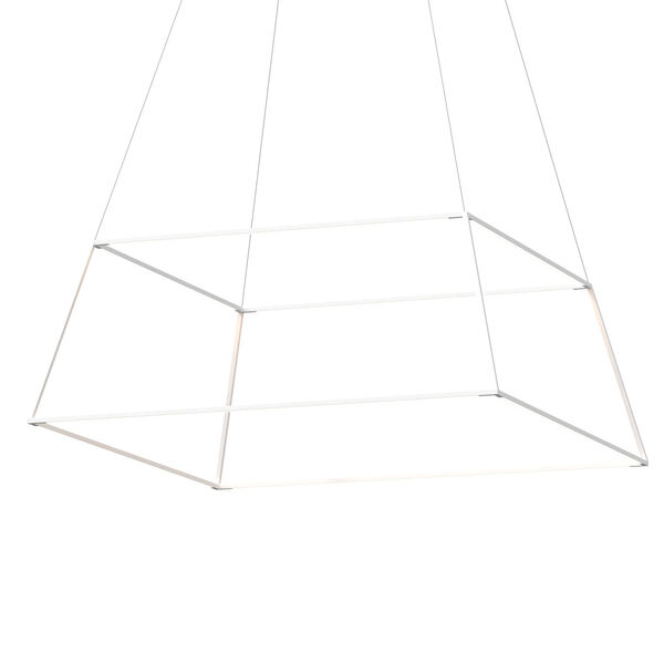 Z-Bar Matte White 51-Inch Soft Warm LED Square Pendant, image 2